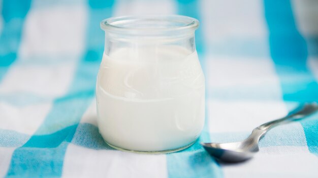 Heerlijke natuurlijke yoghurt in een container