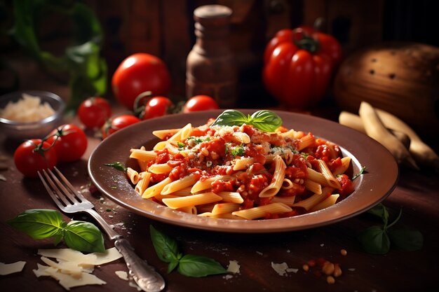 Heerlijke pasta op plaat