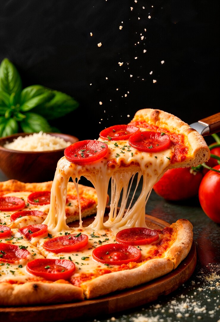 Gratis Foto heerlijke pizza slice