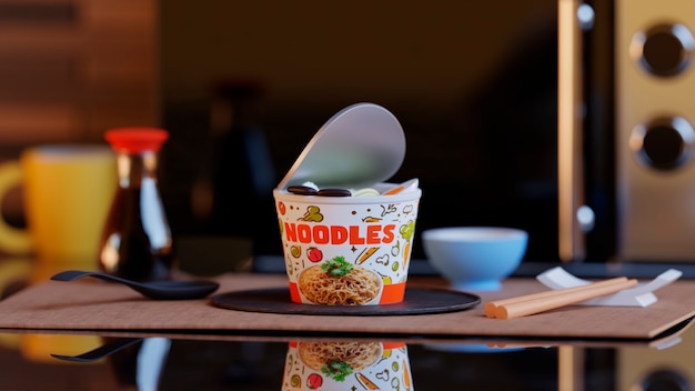 Gratis foto heerlijke ramen met eetstokjes.