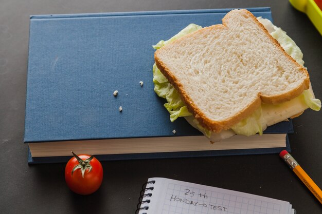 Heerlijke sandwich op handboek