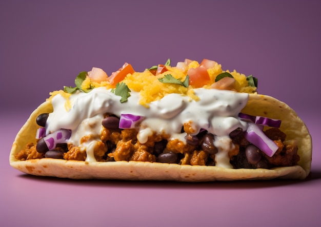 Gratis foto heerlijke taco in de studio.