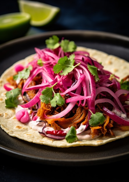 Gratis foto heerlijke taco op tafel.