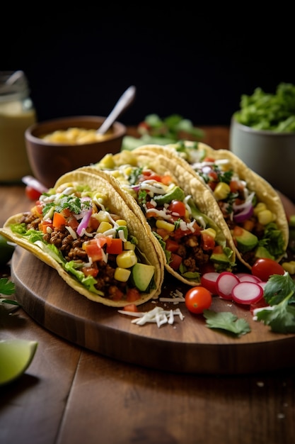 Gratis foto heerlijke taco's op tafel.