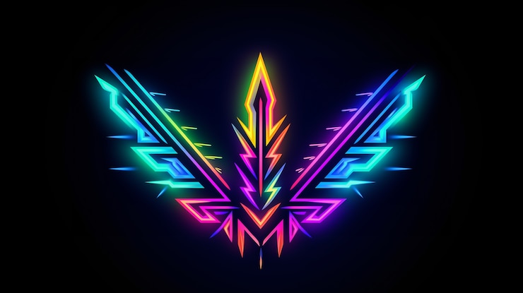 Gratis Foto helder neon kleuren verlichte pijl