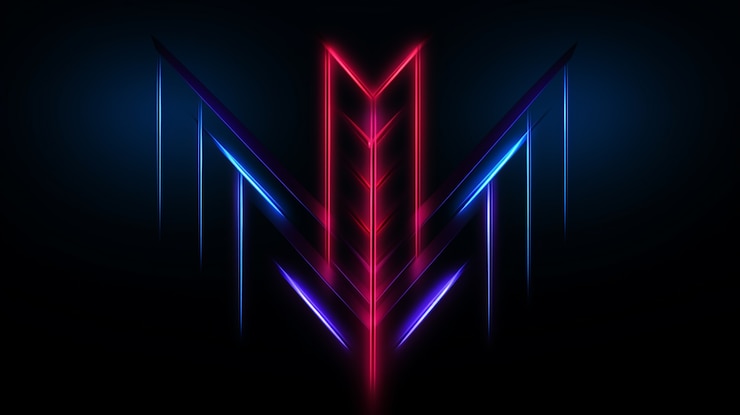 Gratis Foto helder neon kleuren verlichte pijl