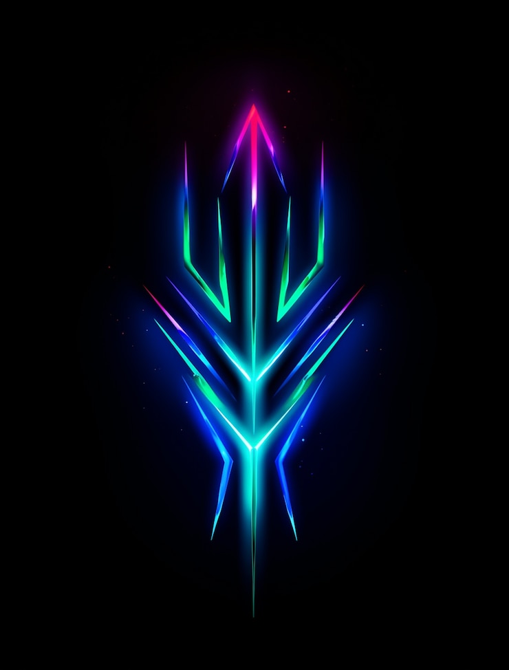 Gratis Foto helder neon kleuren verlichte pijl