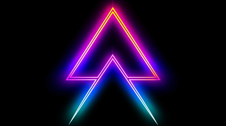 Gratis Foto helder neon kleuren verlichte pijl