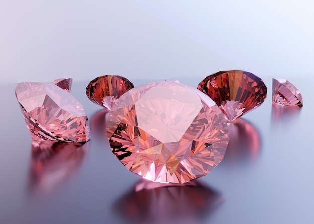 Helder roze diamanten arrangement hoge hoek