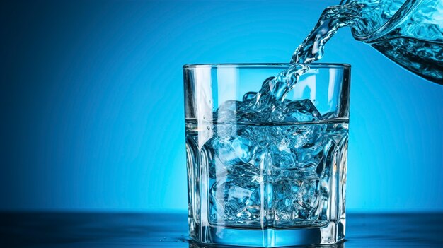 Helder water wordt uit de fles in glas gegoten