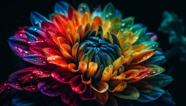 Heldere bloemblaadjes geven liefde in een boeket gegenereerd door AI