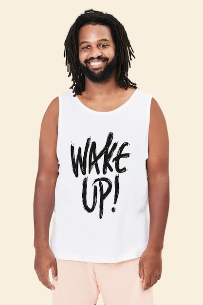 Gratis foto herenkleding 'wake up!' pyjama's studio-opname