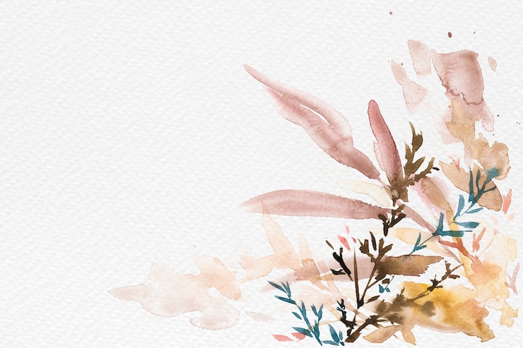 Gratis Foto herfst bloemen grens achtergrond in wit met blad aquarel illustratie