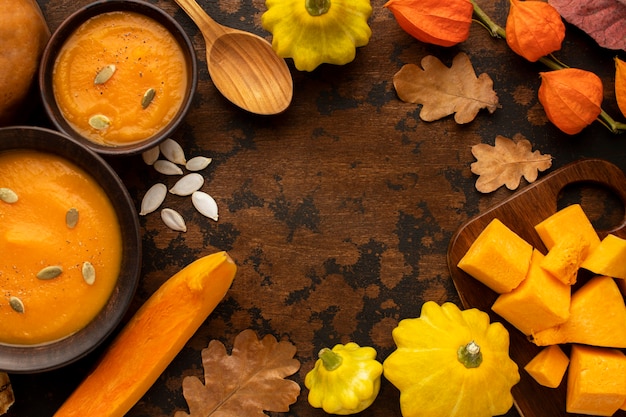 Gratis foto herfst eten rustieke decor kopie ruimte