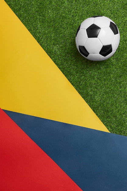 Gratis foto het colombiaanse stilleven van het voetbalteamconcept