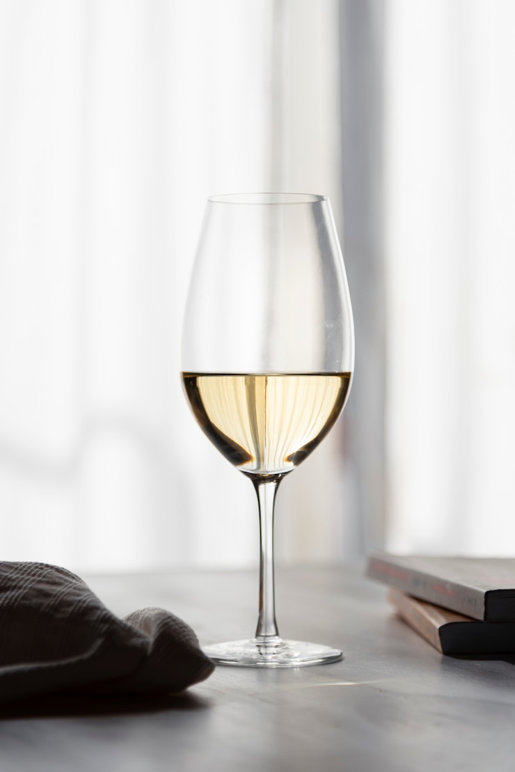 Gratis Foto het half lege close-up van het witte wijnglas
