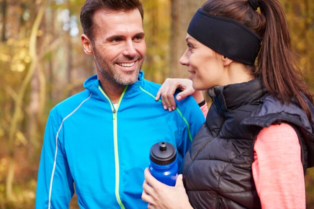 Het is goed om zo'n partner te hebben bij het hardlopen