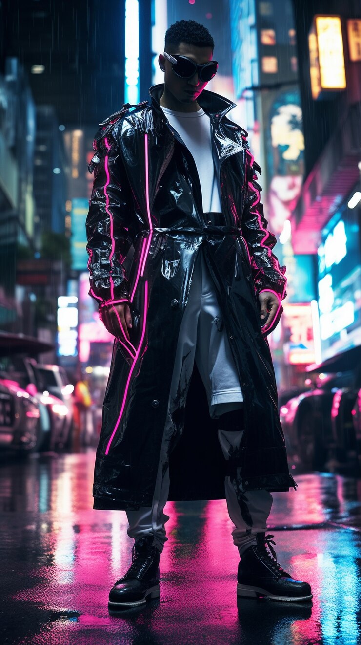 Gratis Foto het portret van de cyberpunkstrijder