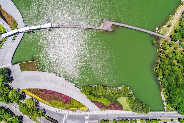 Gratis foto het stadspark met meer