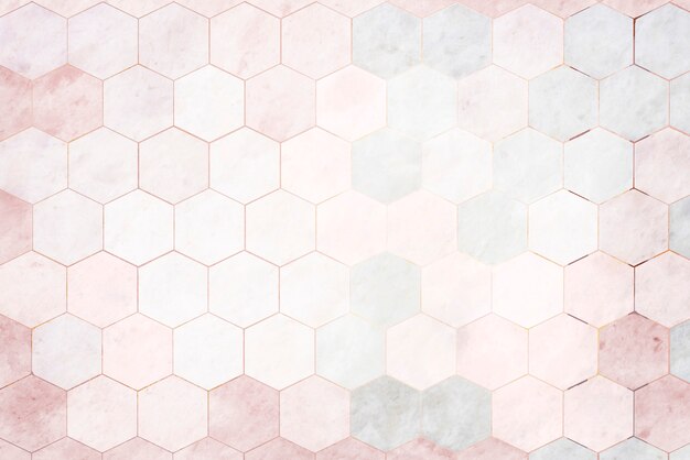 Hexagon roze marmeren tegels patroon achtergrond