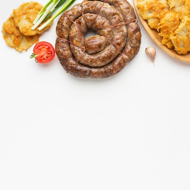 Hierboven heerlijk eten met kopie-ruimte