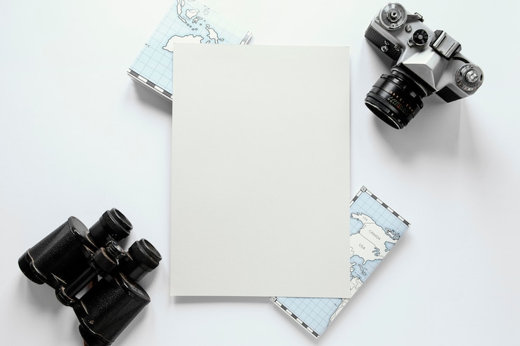 Gratis Foto hierboven zie je de rangschikking van reisartikelen