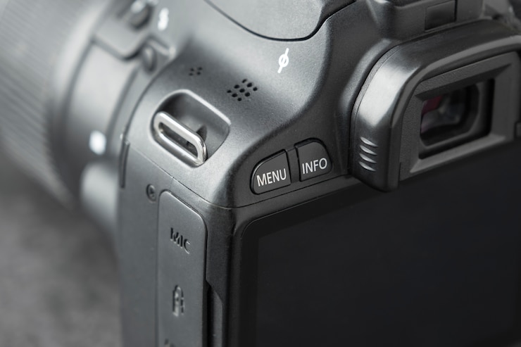 Gratis Foto hoge hoek fotocamera binnenshuis stilleven