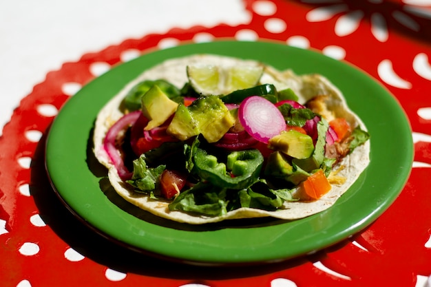 Hoge hoek heerlijk eten op bord