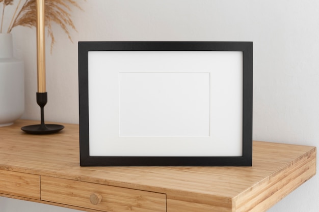 Gratis foto hoge hoek leeg zwart frame