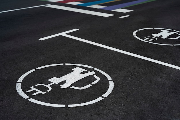 Hoge hoek oplaadpunten voor elektrische auto's