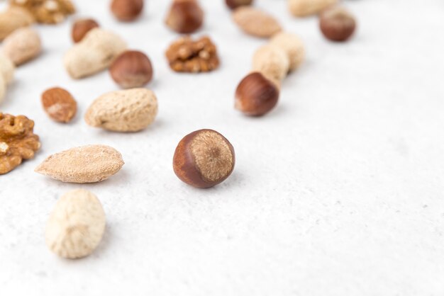 Hoge hoek van chesnuts concept