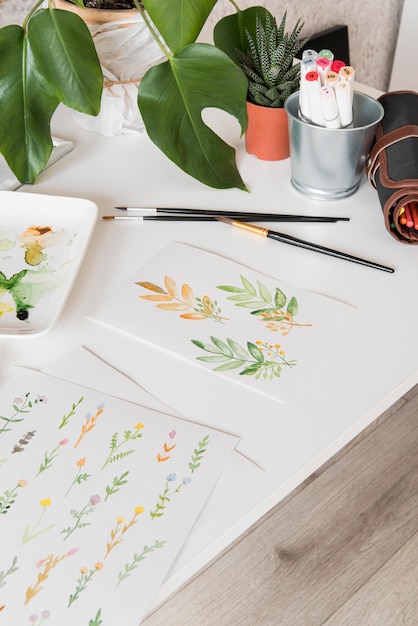 Hoge hoeksamenstelling met tekening