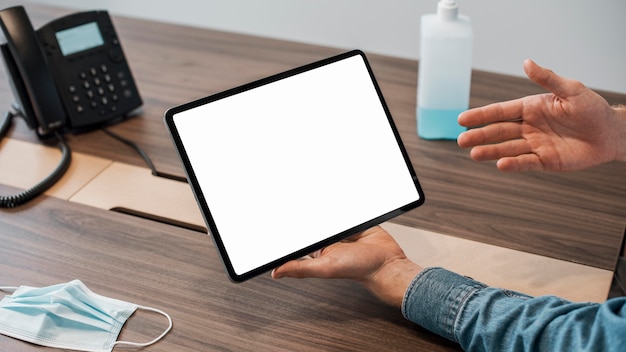Hoge weergave kopie ruimte digitale tablet