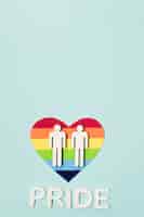 Gratis foto homoseksueel koppel van hetzelfde geslacht op een hart