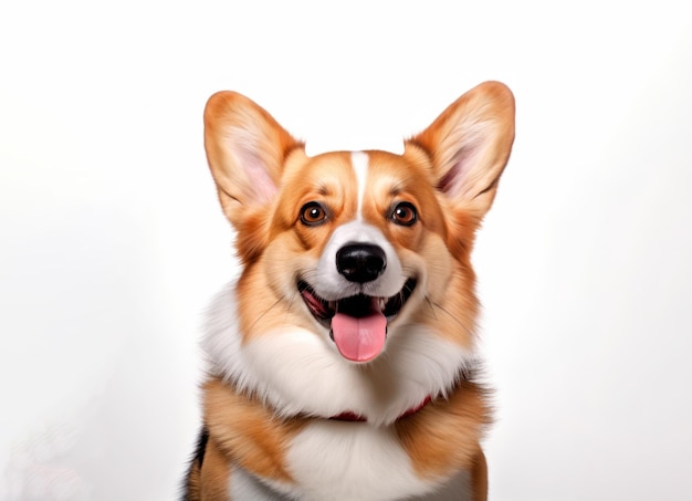 Gratis foto hoogresolutie foto van een geïsoleerde corgi op witte achtergrond