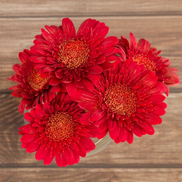 Gratis foto hoogste meningsbloemen op houten achtergrond