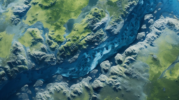 Hoogtebeeld van een prachtig natuurlandschap
