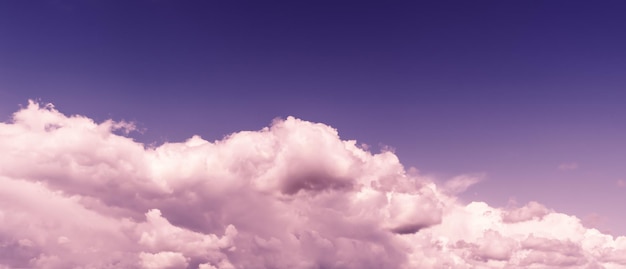 Horizontaal levendig paars getint breed panorama onderaan uitgelijnd cloudscape ontwerpelement achtergrondachtergrond