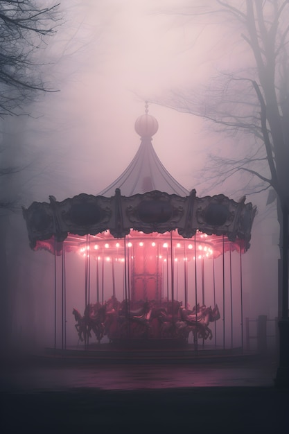 Horror scene met een griezelige kermis