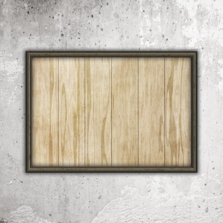 Gratis Foto houten frame met houtstructuur op een betonnen muur