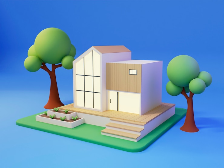 Gratis Foto huis 3d-rendering ontwerp