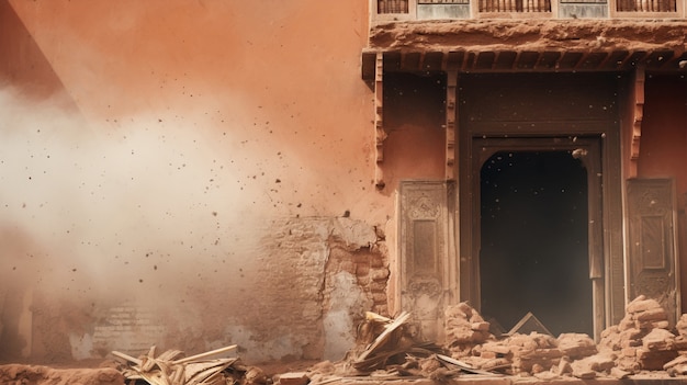 Huis van de stad Marrakech na aardbeving