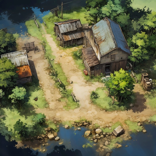 Gratis foto huisarchitectuur in anime-stijl