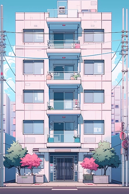 Gratis foto huisarchitectuur in anime-stijl