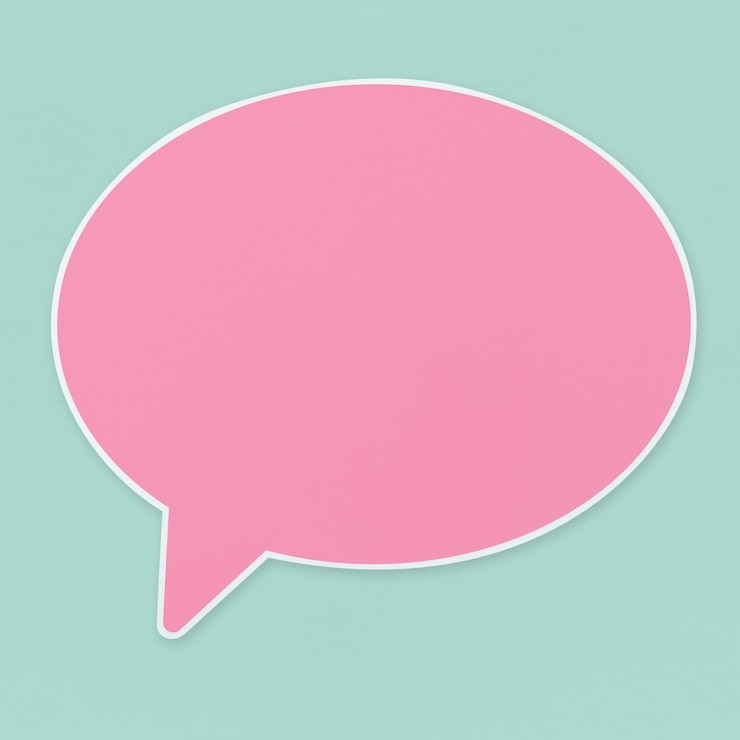 Gratis Foto icon van een roze spraakbel is geïsoleerd.