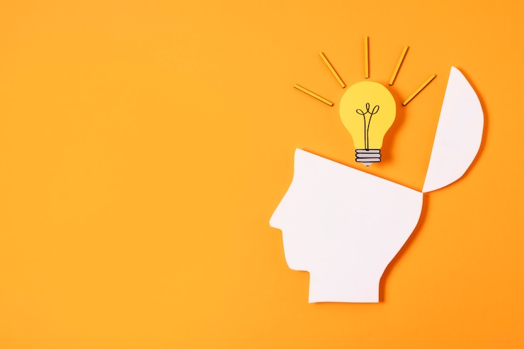 Gratis Foto ideeconcept met gloeilamp