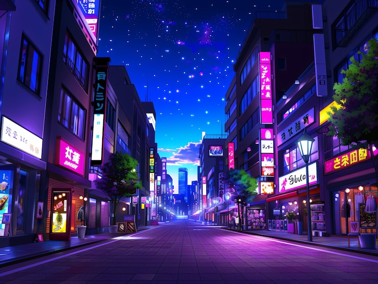 Gratis Foto illustratie van anime stad