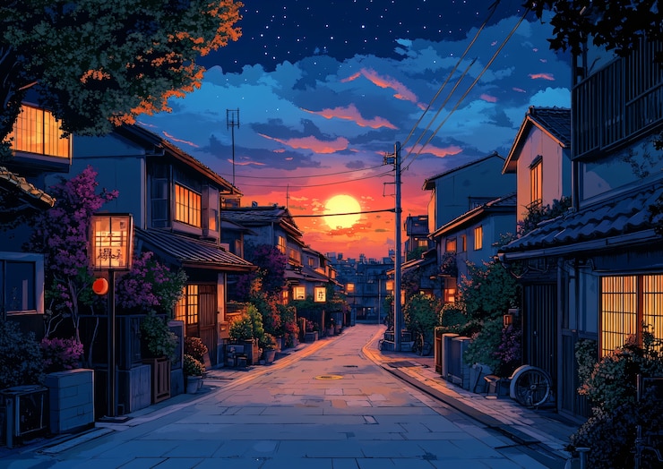 Gratis Foto illustratie van anime stad