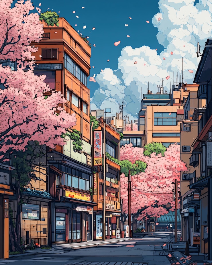 Gratis Foto illustratie van anime stad