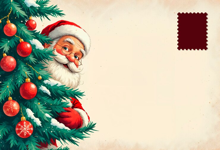 Gratis Foto illustratie van een oude kerstposkaart